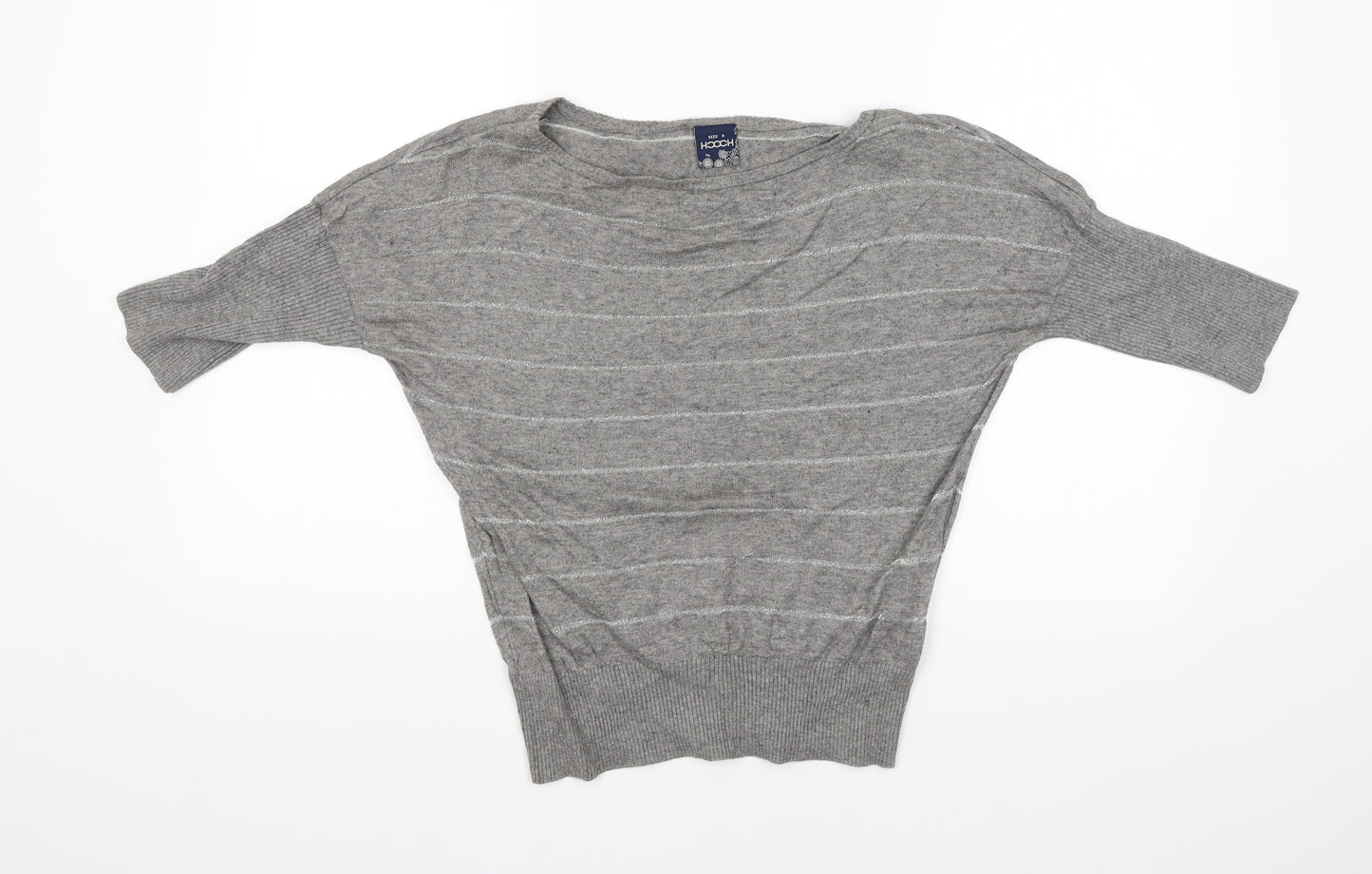 HOOCH Womens Grey Striped  Pullover Jumper Size 8