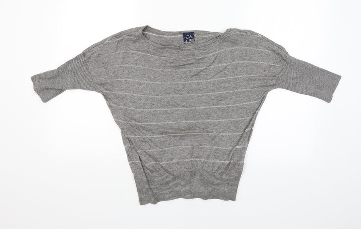 HOOCH Womens Grey Striped Pullover Jumper Size 8