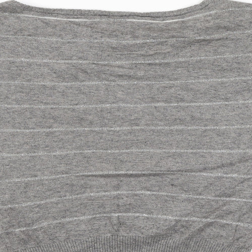 HOOCH Womens Grey Striped  Pullover Jumper Size 8