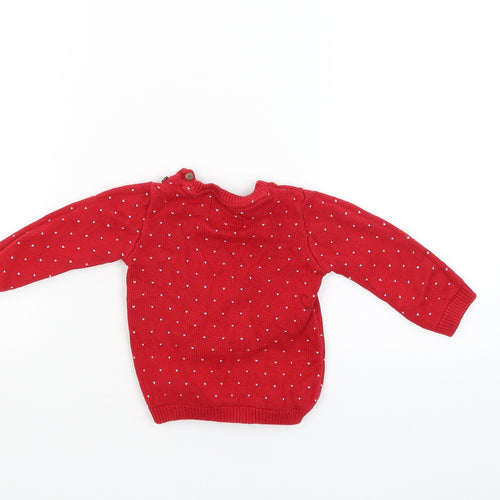 F&F Boys Red   Pullover Jumper Size 12-18 Months