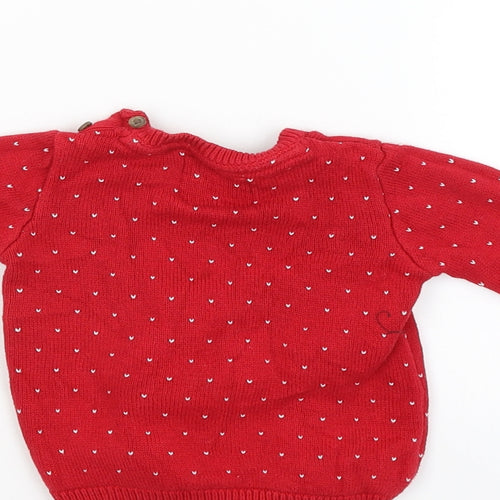 F&F Boys Red   Pullover Jumper Size 12-18 Months