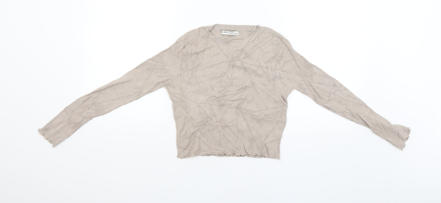 Pull&Bear Girls Beige   Pullover Jumper Size M