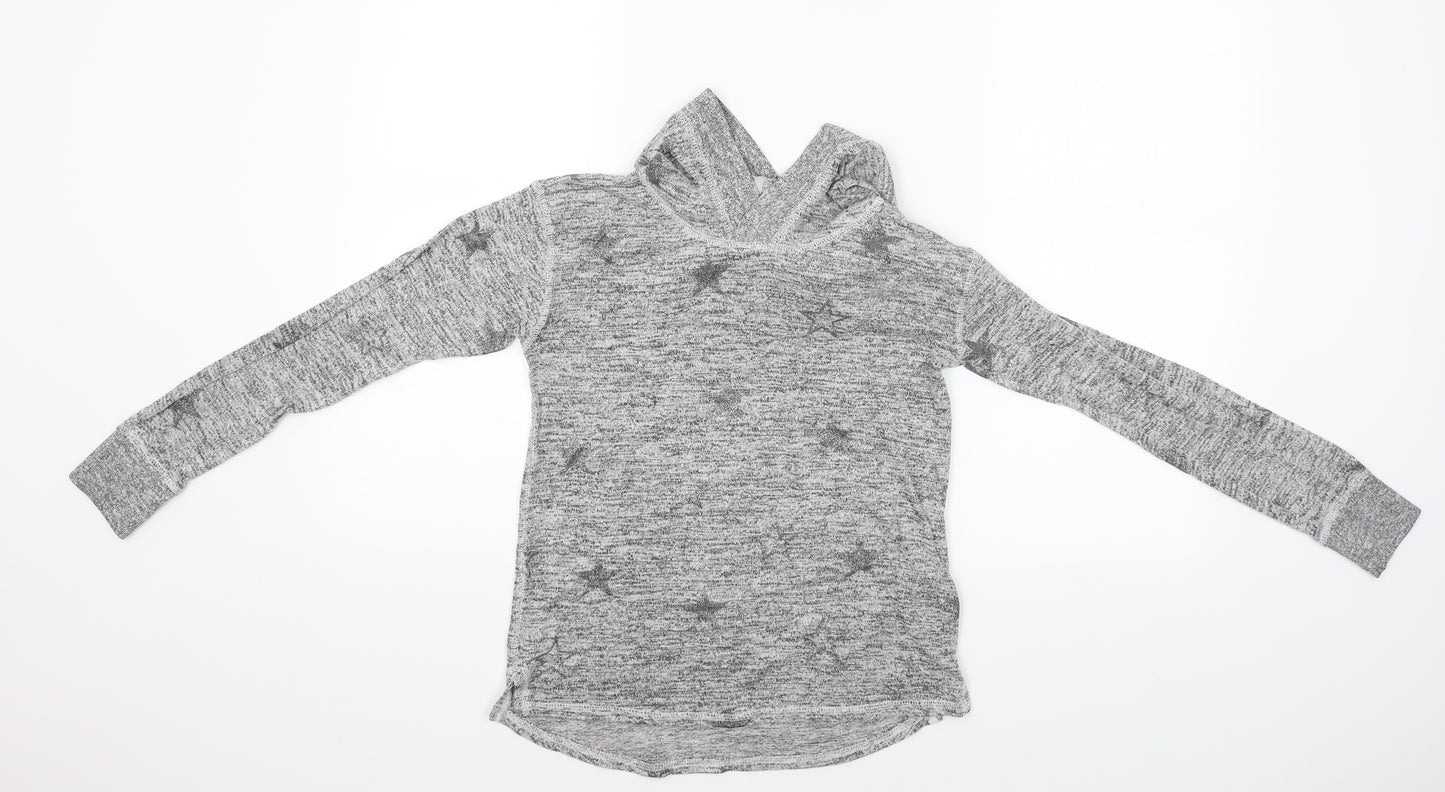 H&M Girls Grey   Pullover Hoodie Size 11-12 Years