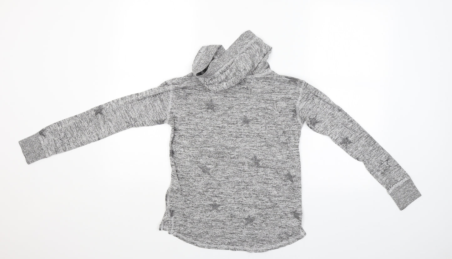 H&M Girls Grey   Pullover Hoodie Size 11-12 Years
