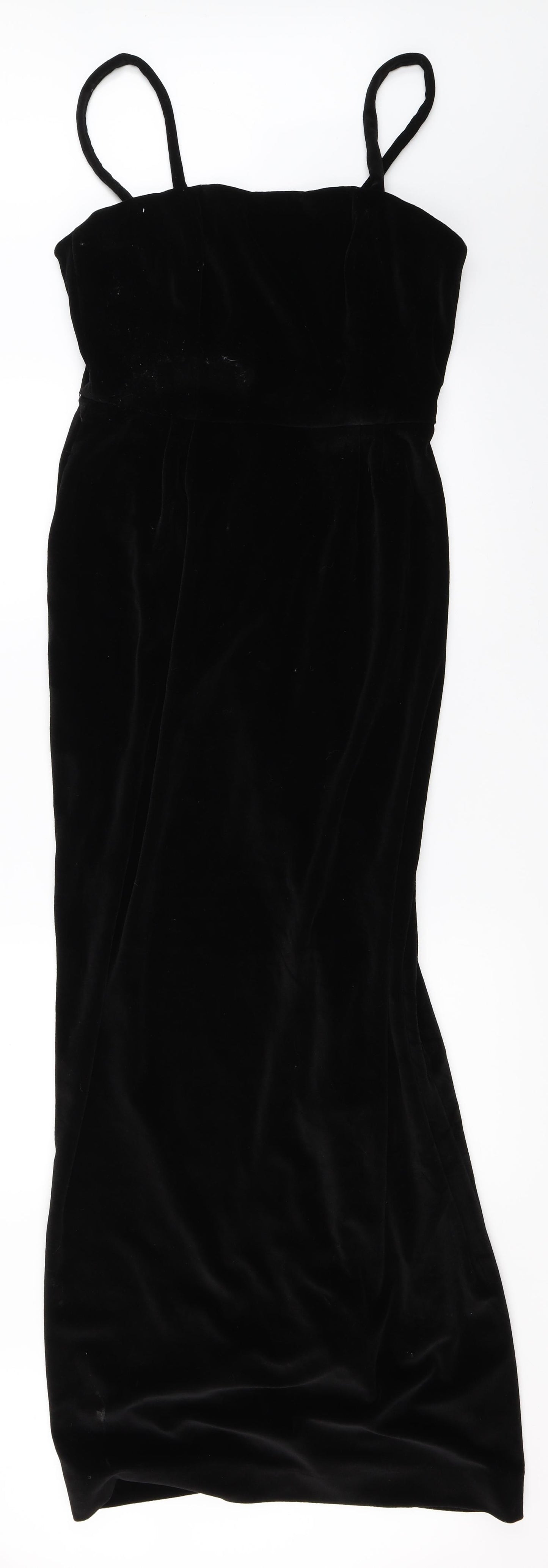 Preworn Womens Black  Velvet A-Line  Size 14