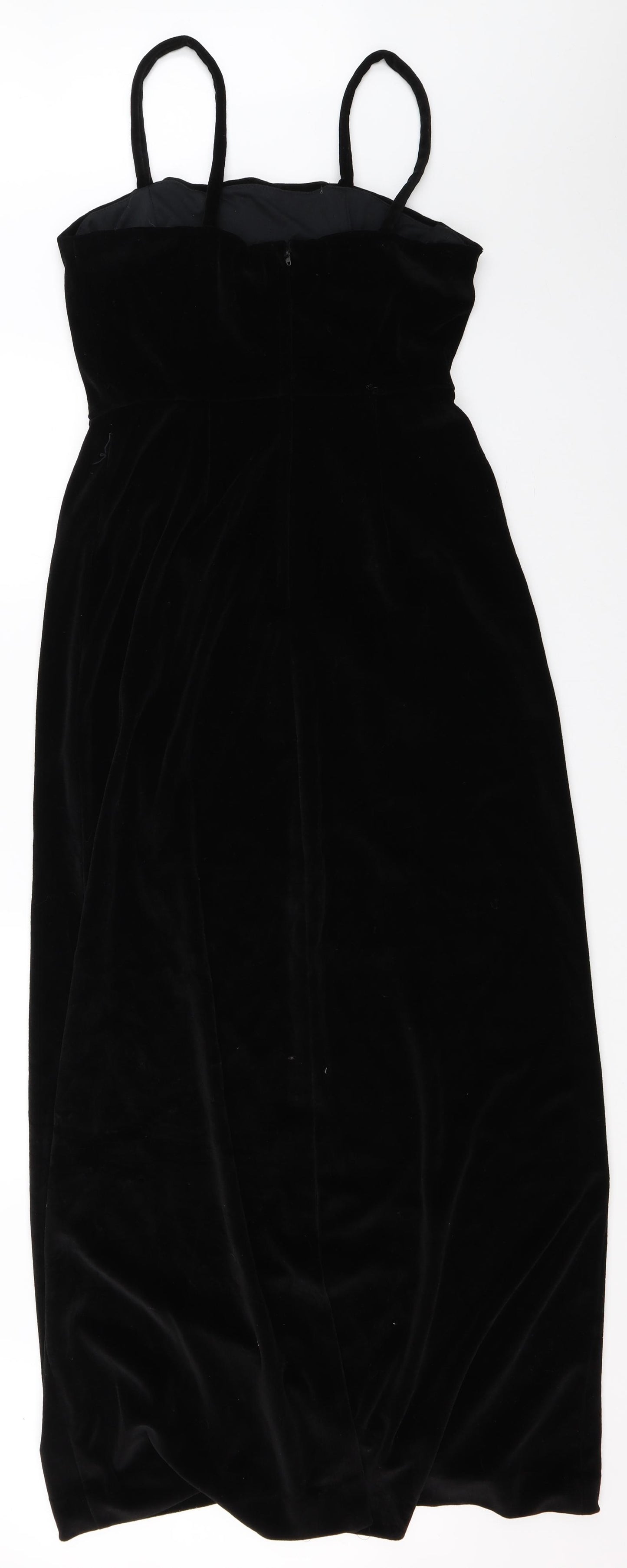 Preworn Womens Black  Velvet A-Line  Size 14