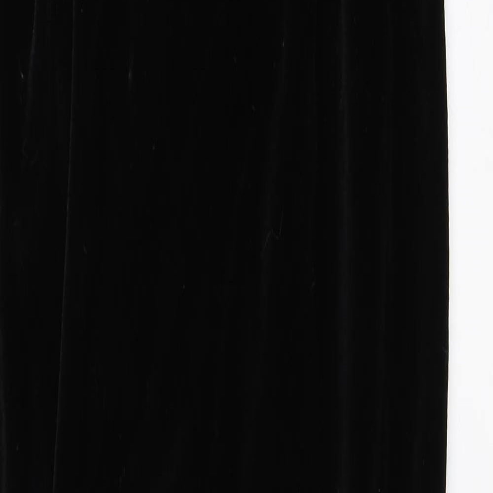 Preworn Womens Black  Velvet A-Line  Size 14