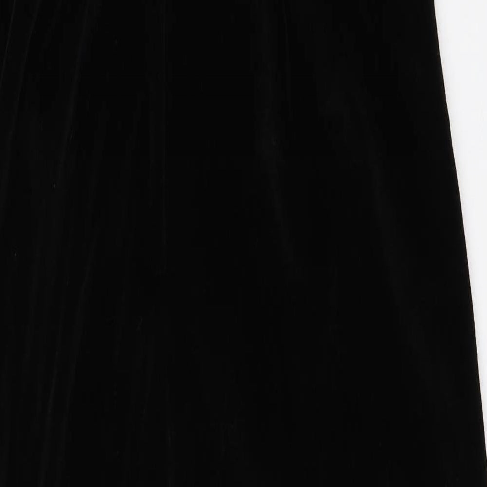 Preworn Womens Black  Velvet A-Line  Size 14