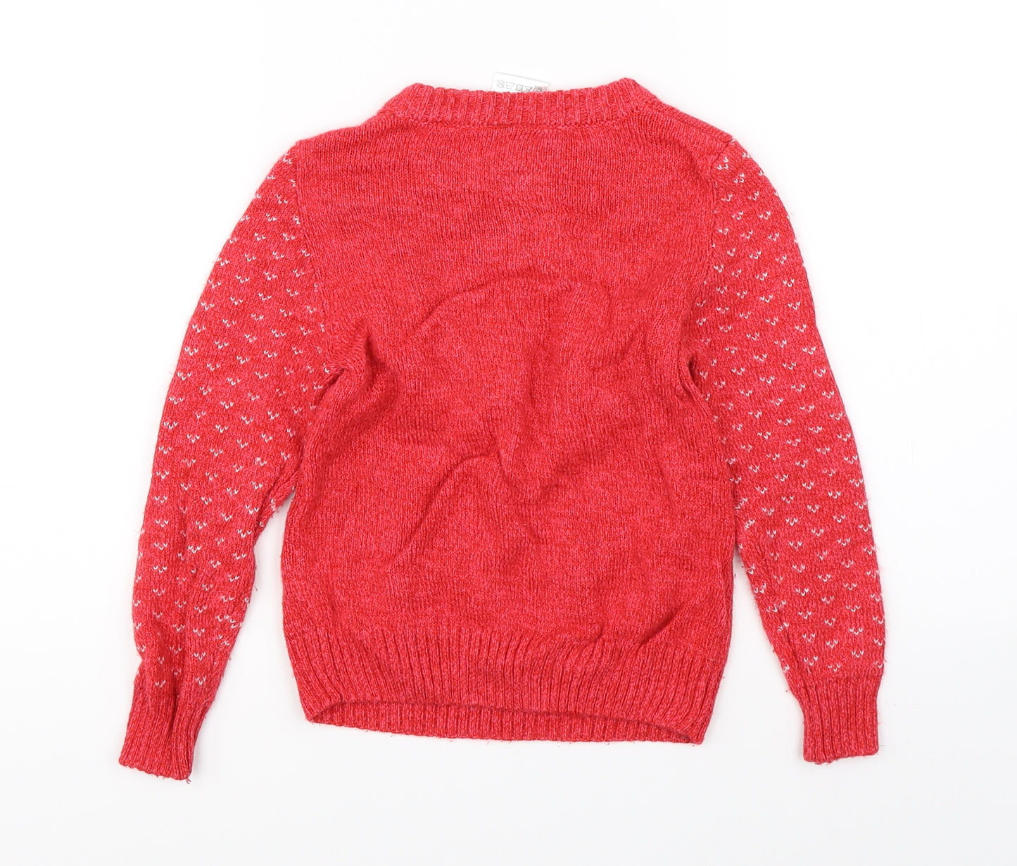 Lily & Dan Girls Pink  Knit Pullover Jumper Size 5-6 Years  - christmas