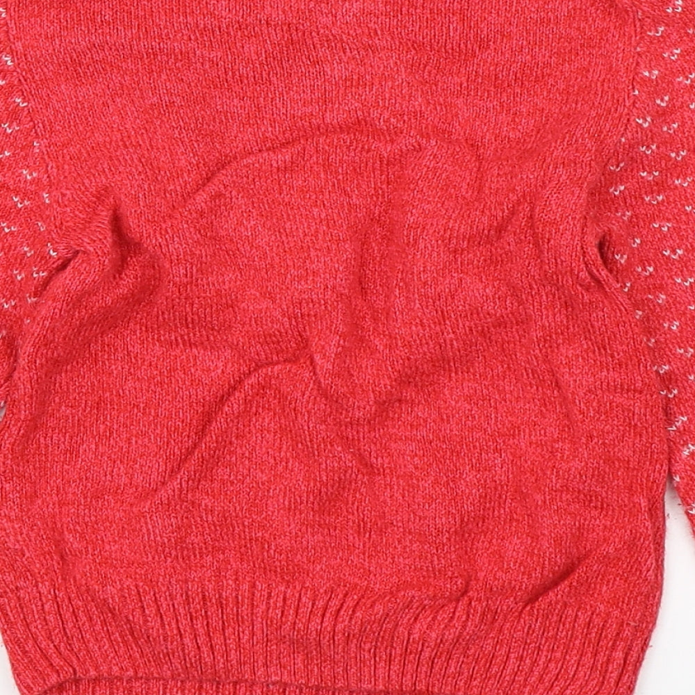 Lily & Dan Girls Pink  Knit Pullover Jumper Size 5-6 Years  - christmas