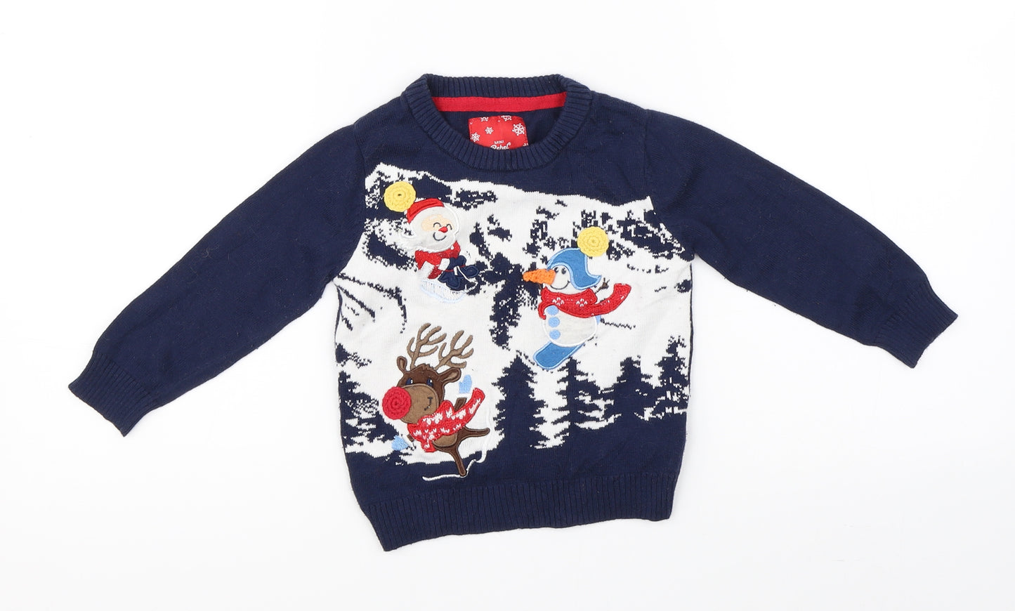 Rebel Boys Blue  Knit Pullover Jumper Size 12-18 Months  - christmas