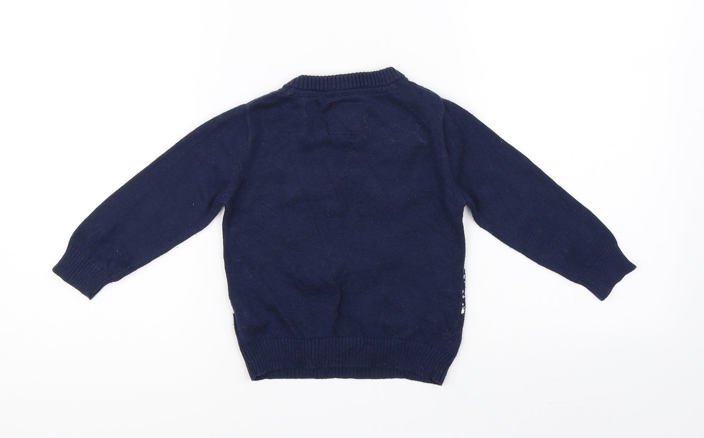 Rebel Boys Blue  Knit Pullover Jumper Size 12-18 Months  - christmas