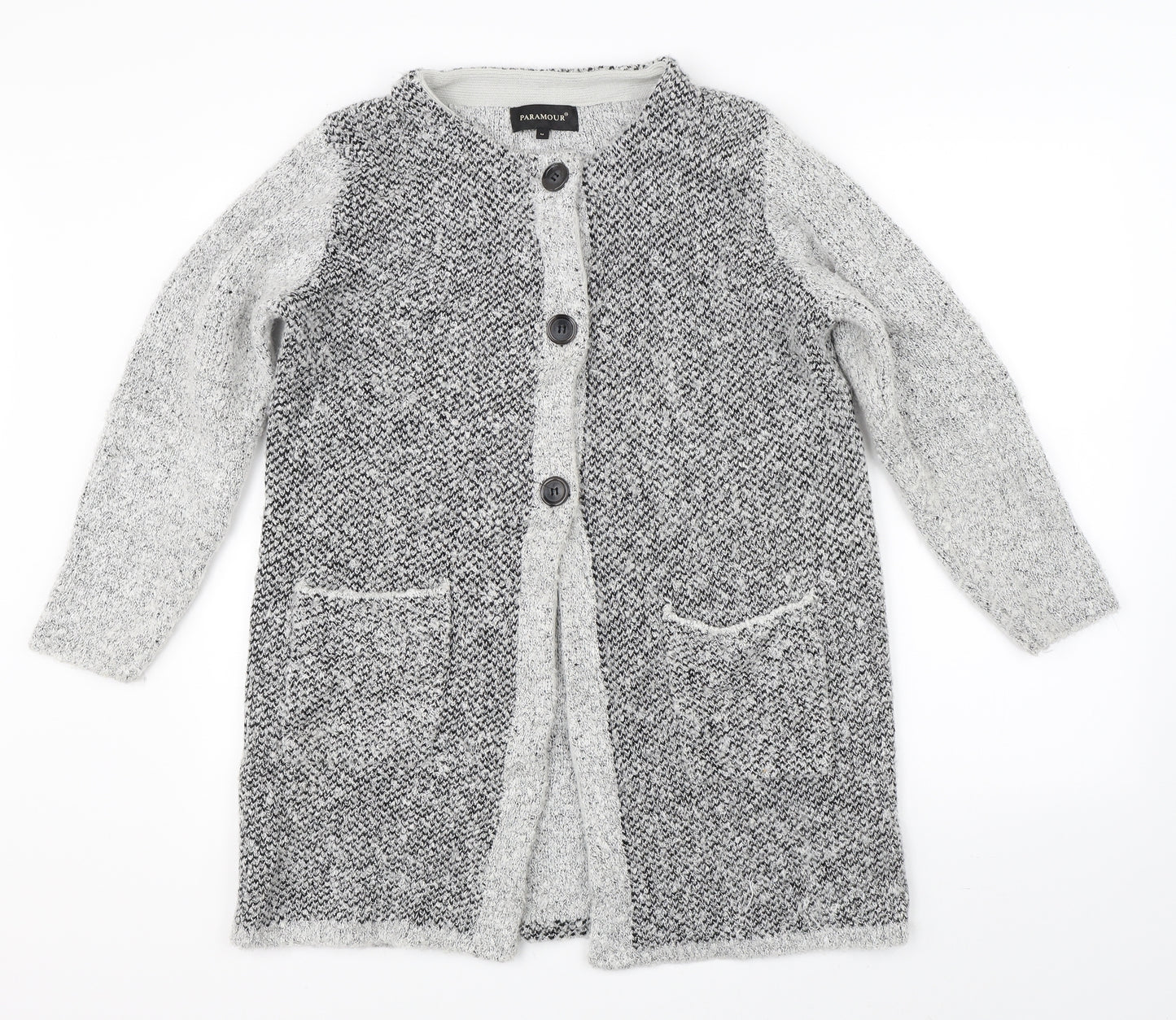 Paramour Womens Grey  Knit Jacket Coatigan Size M
