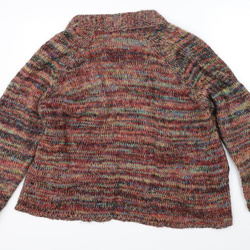Topshop Womens Multicoloured Herringbone Knit Cardigan Jumper Size 10