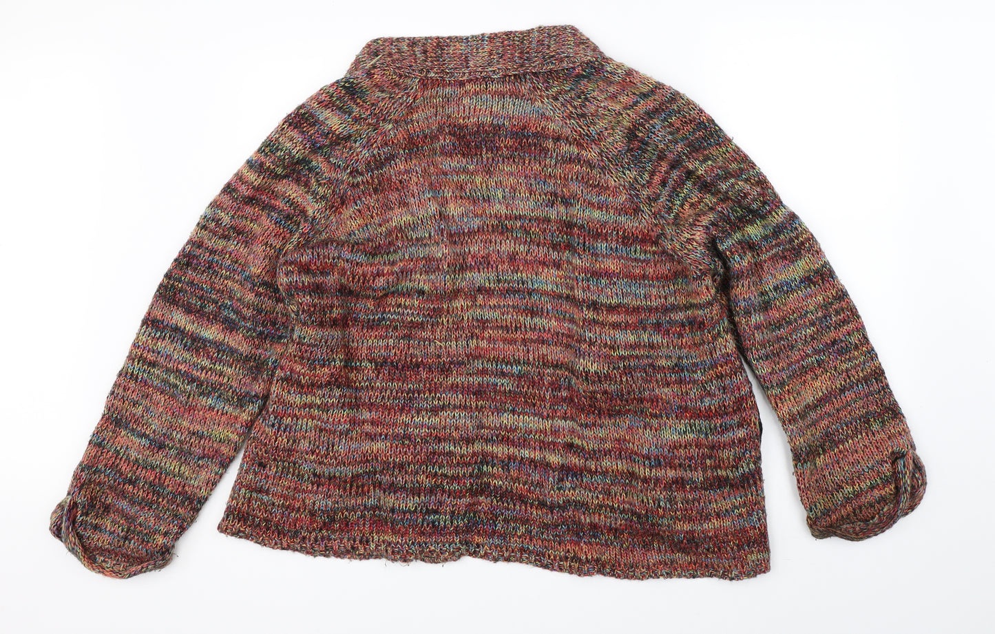Topshop Womens Multicoloured Herringbone Knit Cardigan Jumper Size 10