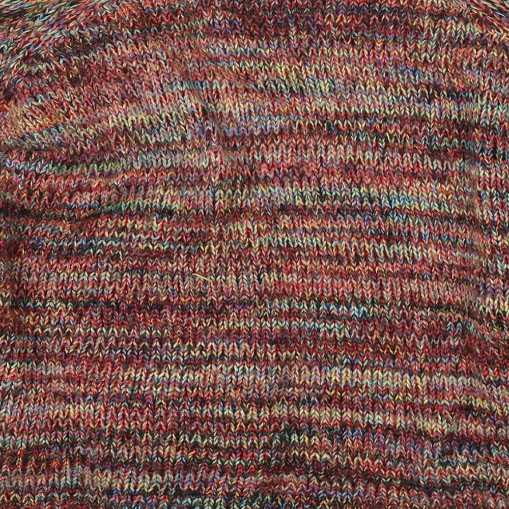 Topshop Womens Multicoloured Herringbone Knit Cardigan Jumper Size 10