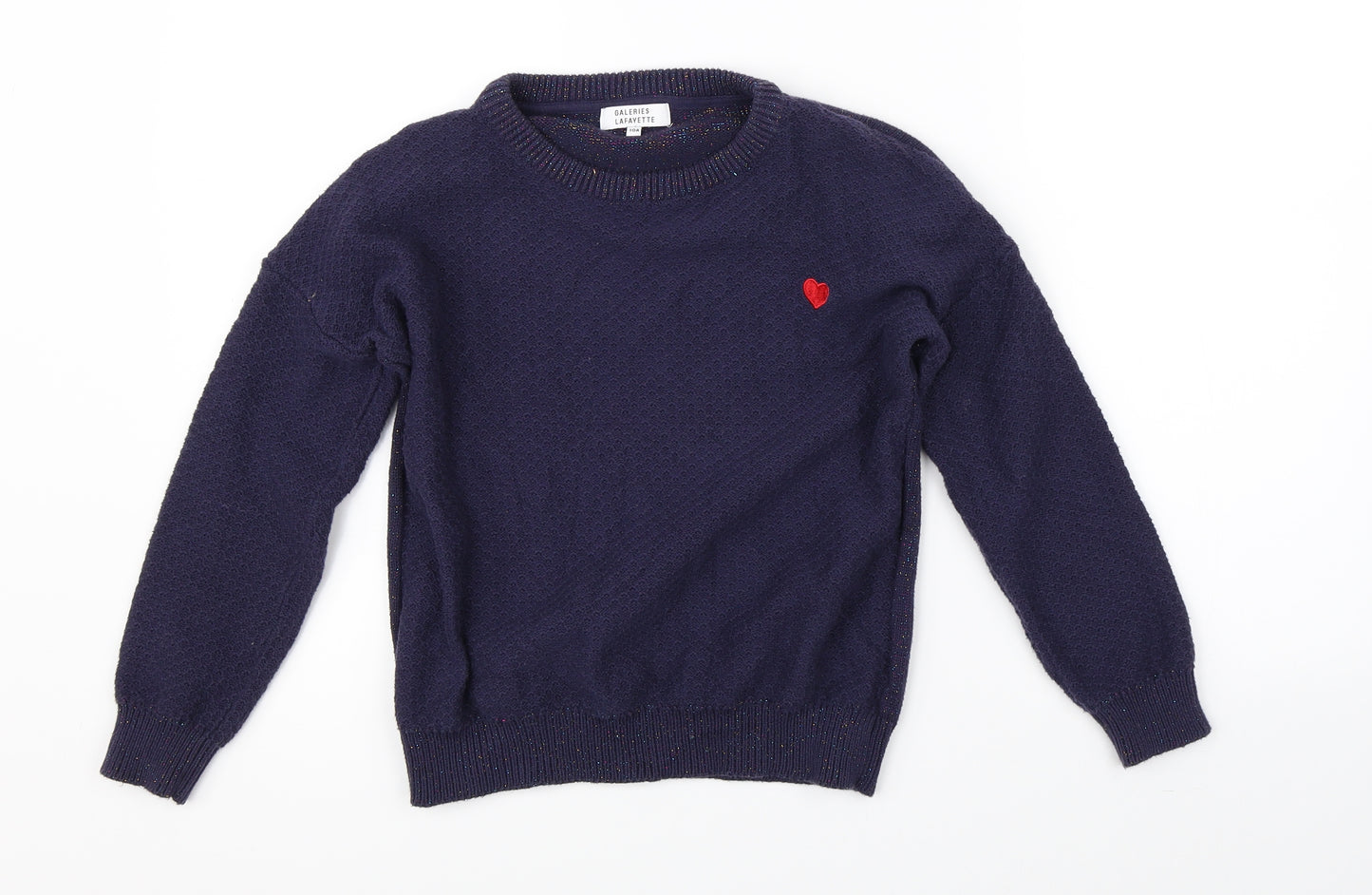 Galeries Lafayette Girls Blue  Knit Pullover Jumper Size 10 Years