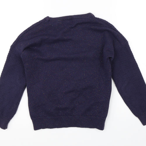 Galeries Lafayette Girls Blue  Knit Pullover Jumper Size 10 Years