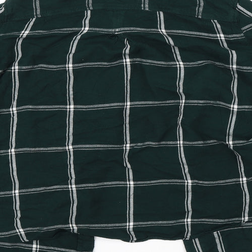 H&M Womens Green Check  Basic Button-Up Size 10