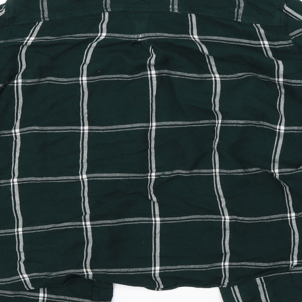 H&M Womens Green Check  Basic Button-Up Size 10
