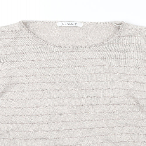 Marks & Spencer Womens Beige Striped  Pullover Jumper Size 14