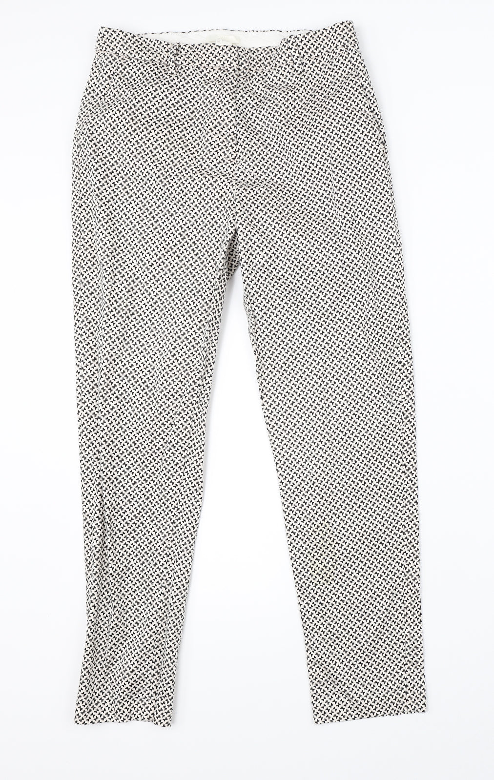 H&M Womens White Polka Dot  Dress Pants Trousers Size 10 L26 in