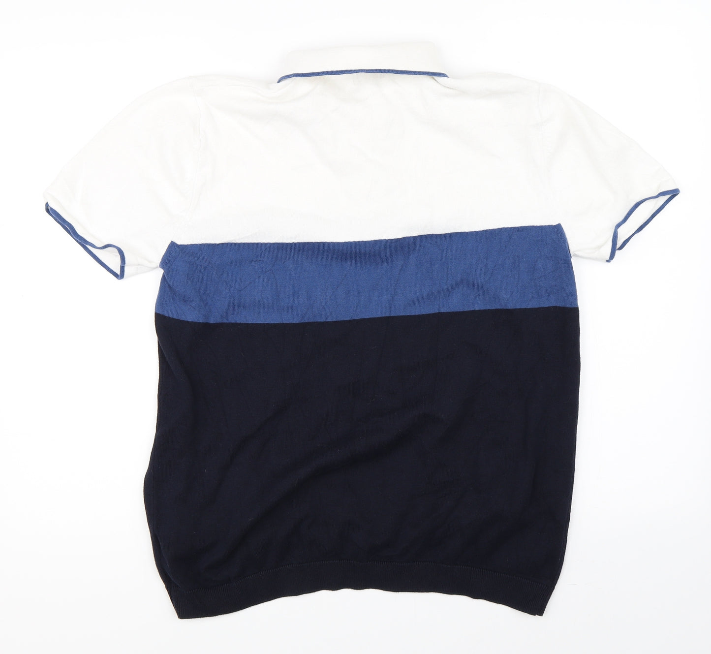 NEXT Mens Blue Striped   Polo Size L