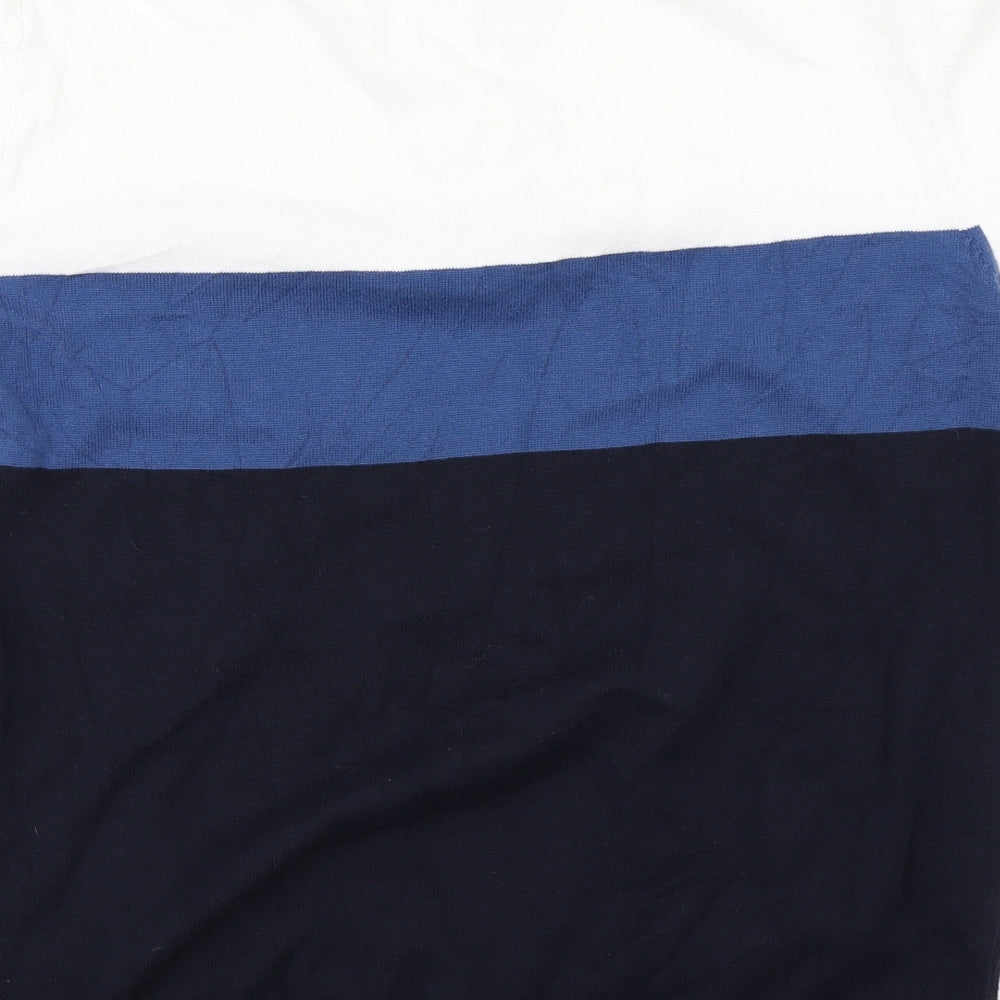 NEXT Mens Blue Striped   Polo Size L