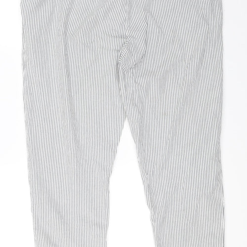 NEXT Womens Grey Striped  Trousers  Size 18 L26 in