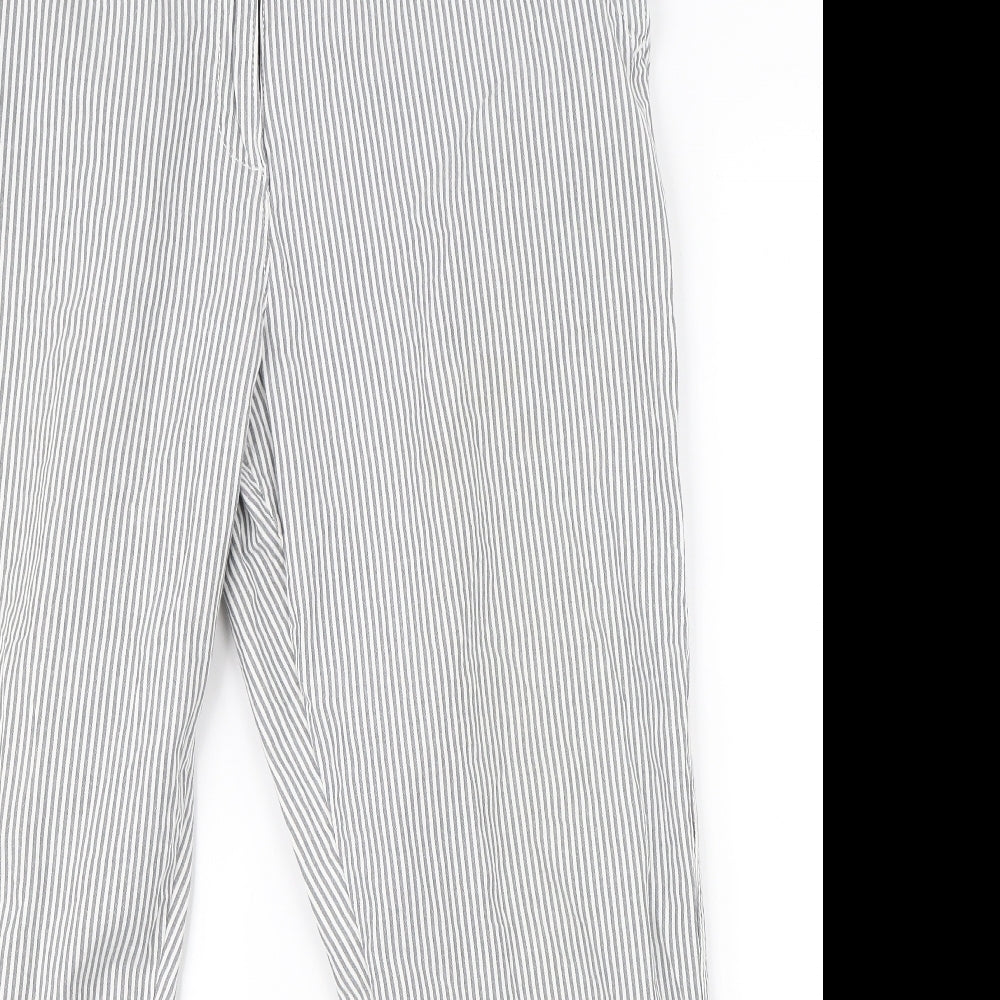 NEXT Womens Grey Striped  Trousers  Size 18 L26 in