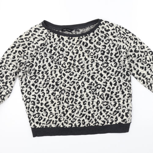 New Look Womens Beige Animal Print  Pullover Jumper Size 8