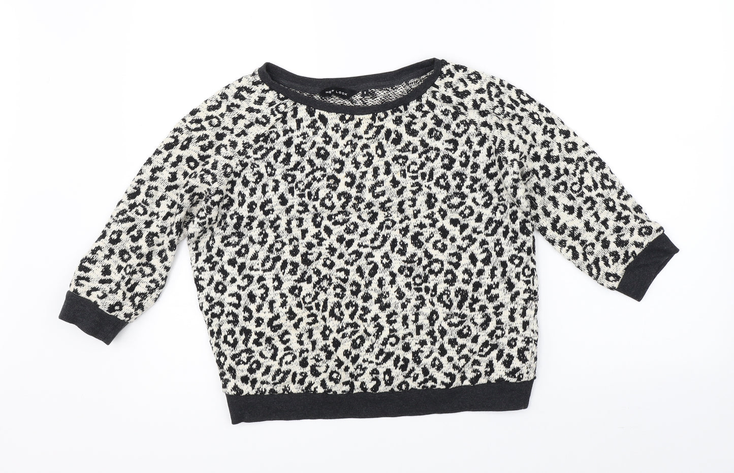 New Look Womens Beige Animal Print  Pullover Jumper Size 8