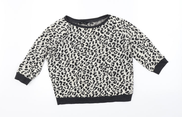New Look Womens Beige Animal Print  Pullover Jumper Size 8