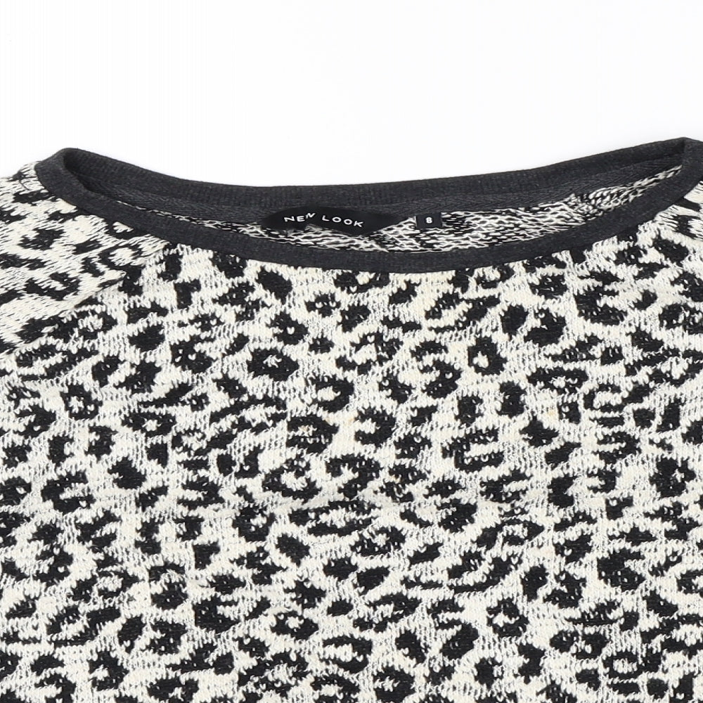 New Look Womens Beige Animal Print  Pullover Jumper Size 8
