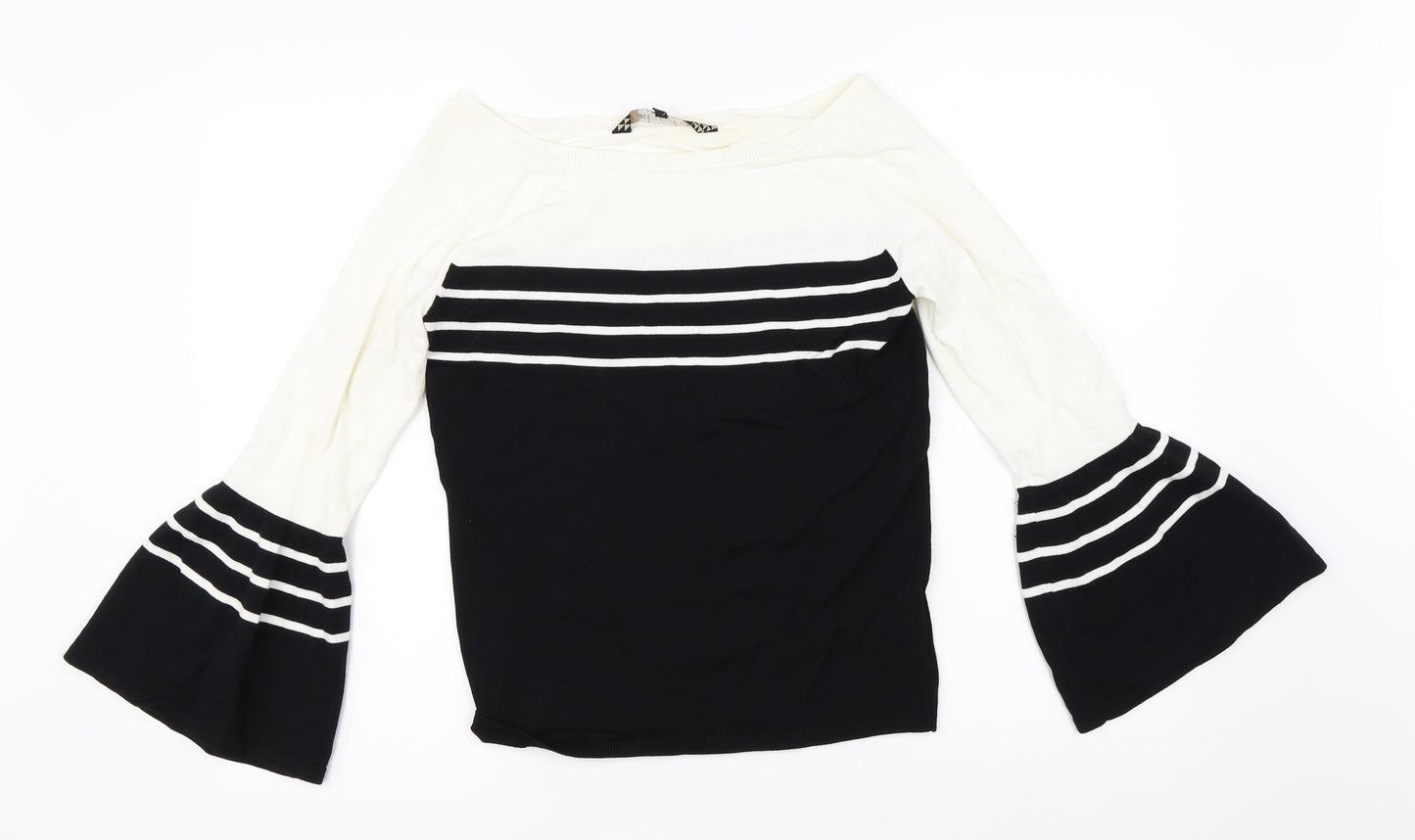 Principles Womens Black Striped  Pullover Jumper Size 10