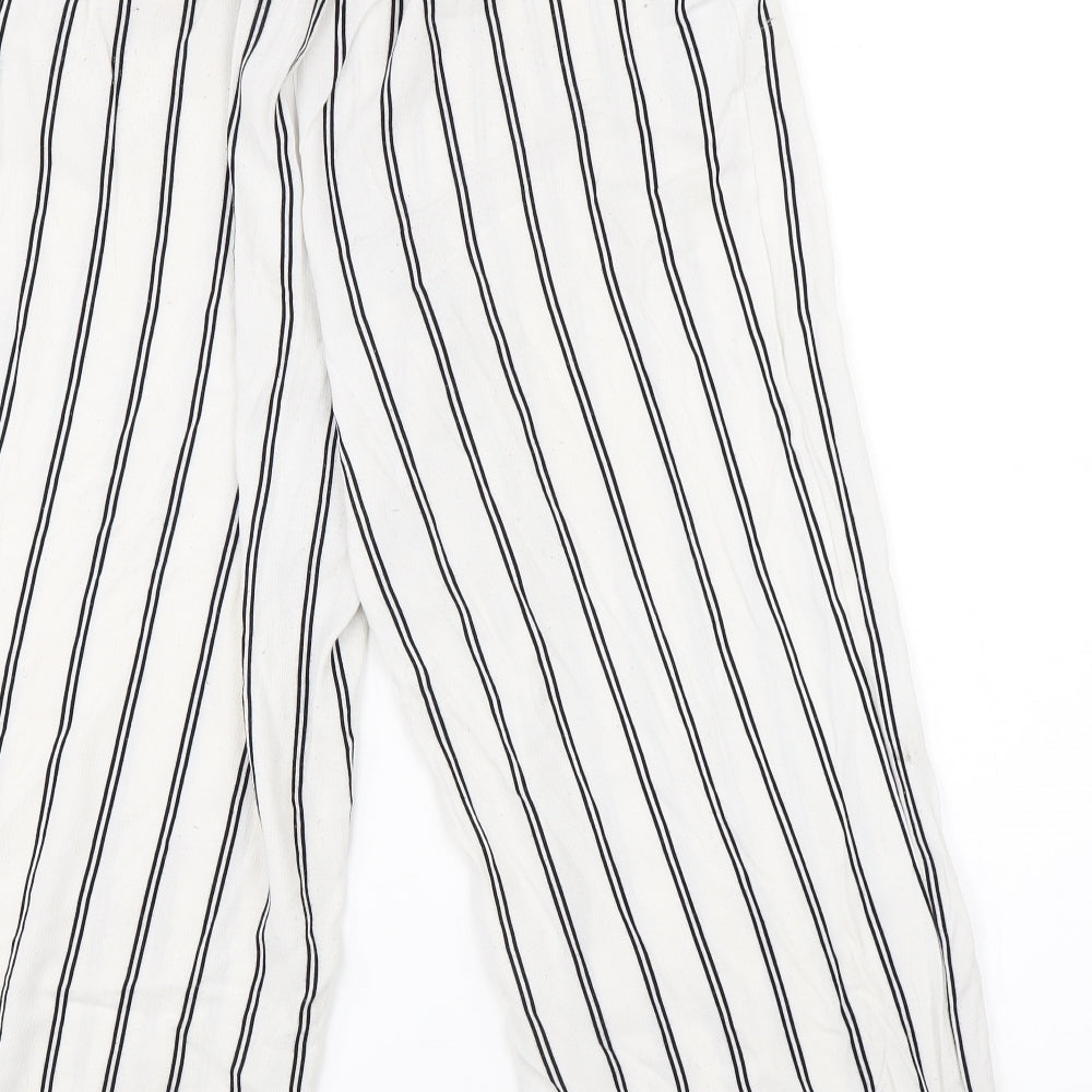 New Look Womens White Striped  Trousers  Size 8 L21 in