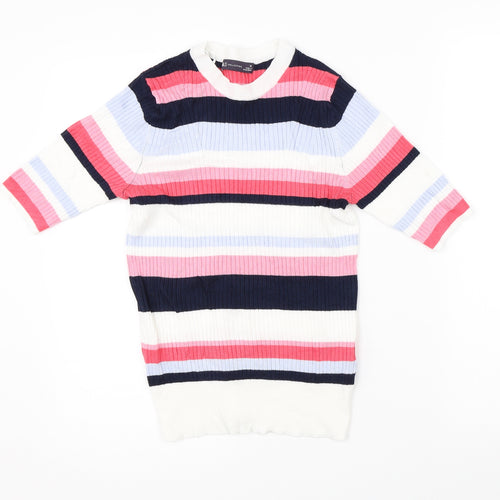 Marks & Spencer Womens Multicoloured Striped Knit Pullover Jumper Size 10