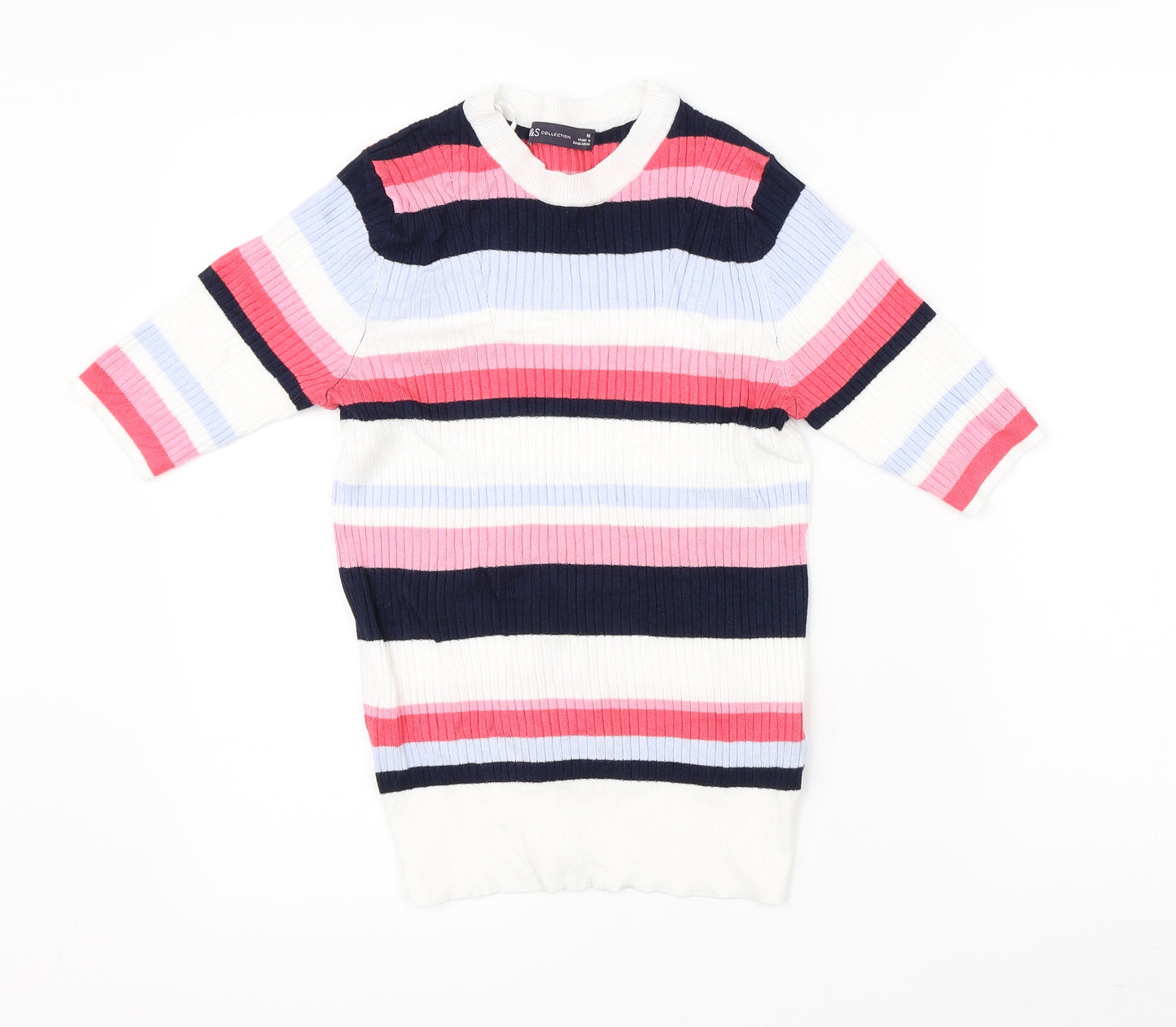 Marks & Spencer Womens Multicoloured Striped Knit Pullover Jumper Size 10