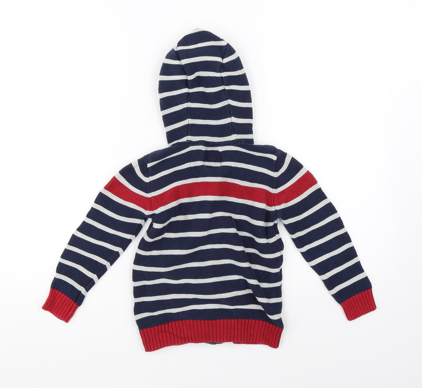 TU Boys Blue Striped  Full Zip Hoodie Size 4-5 Years
