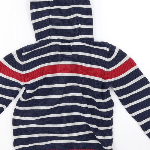 TU Boys Blue Striped  Full Zip Hoodie Size 4-5 Years