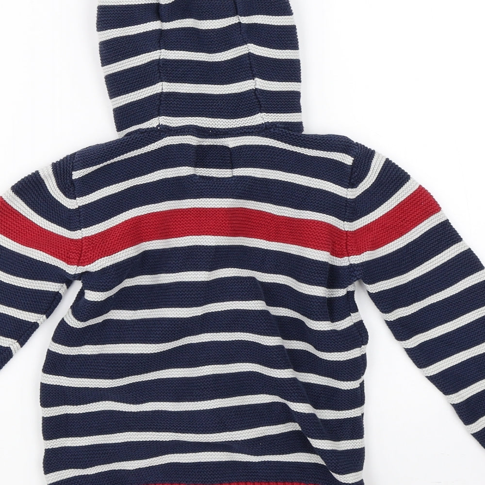 TU Boys Blue Striped  Full Zip Hoodie Size 4-5 Years