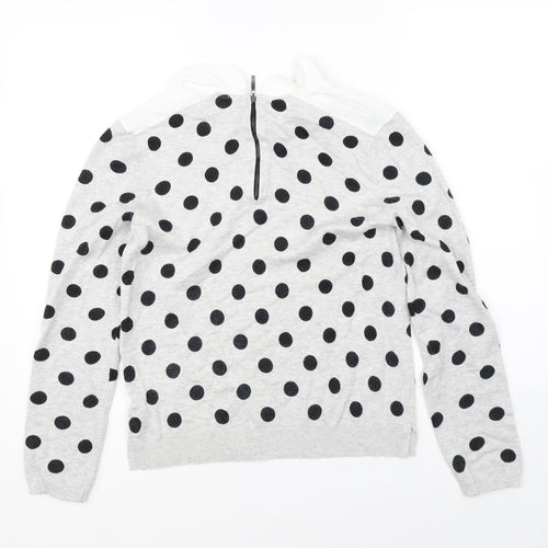 Papaya Womens Grey Polka Dot  Pullover Jumper Size 12