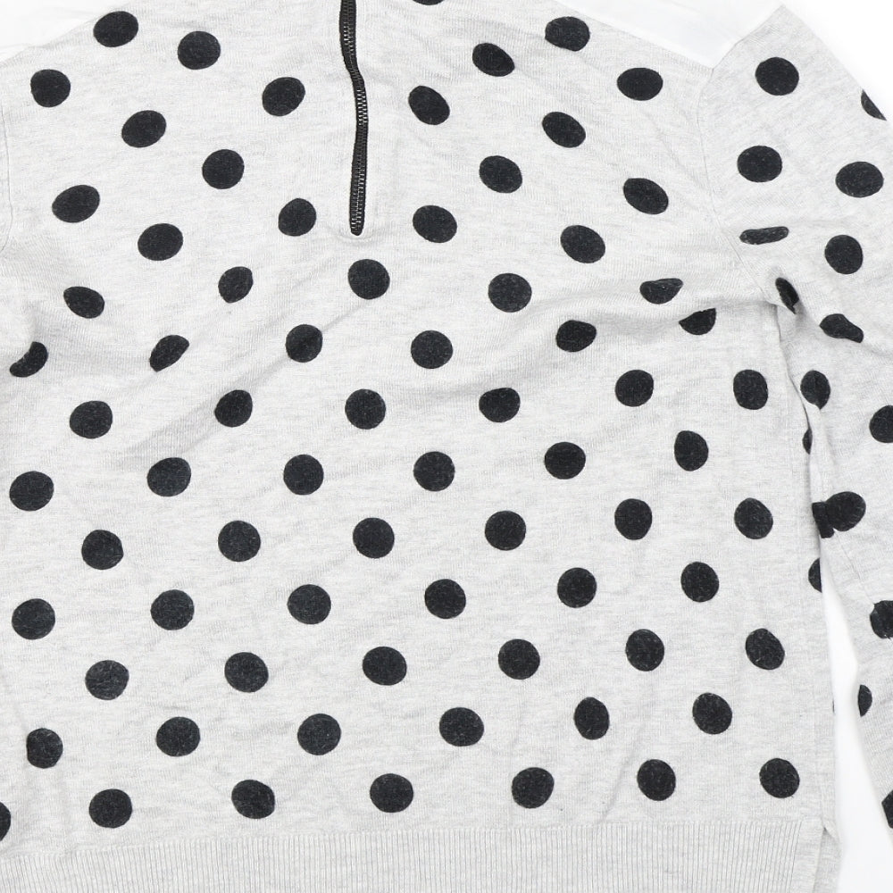 Papaya Womens Grey Polka Dot  Pullover Jumper Size 12