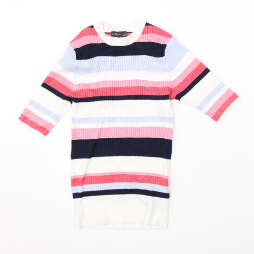 Marks & Spencer Womens Multicoloured Striped  Pullover Jumper Size 8