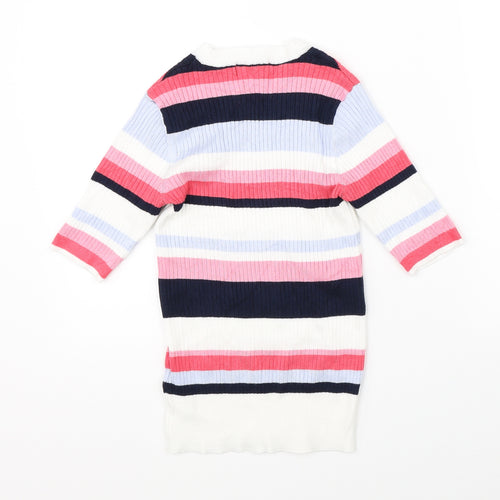 Marks & Spencer Womens Multicoloured Striped  Pullover Jumper Size 8