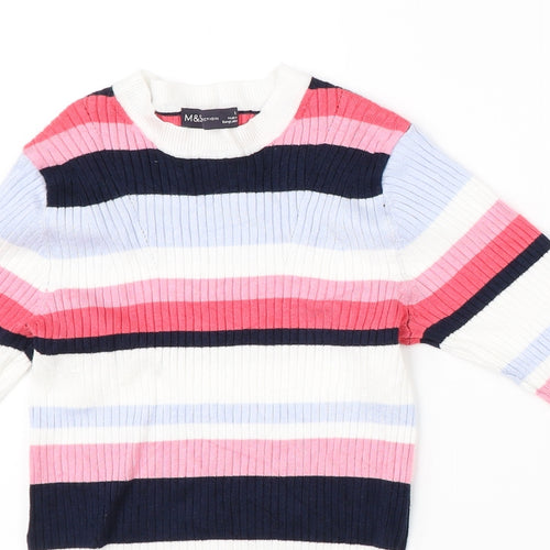 Marks & Spencer Womens Multicoloured Striped  Pullover Jumper Size 8