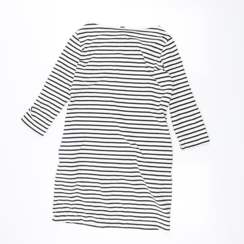 UNI Womens White Striped  Pullover Jumper Size XS