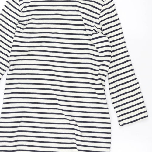 UNI Womens White Striped  Pullover Jumper Size XS