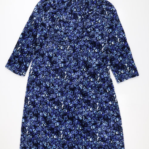 M&Co Womens Blue Solid  Babydoll Pyjama Top Size 14
