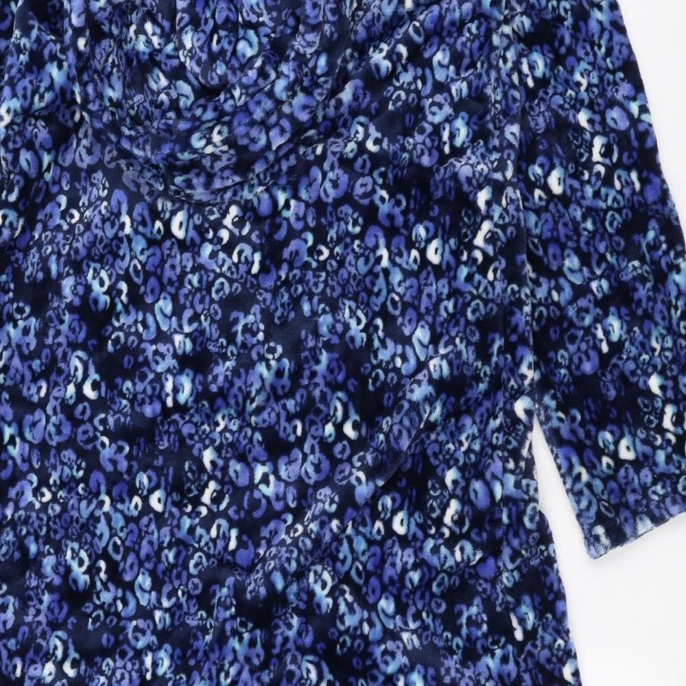 M&Co Womens Blue Solid  Babydoll Pyjama Top Size 14